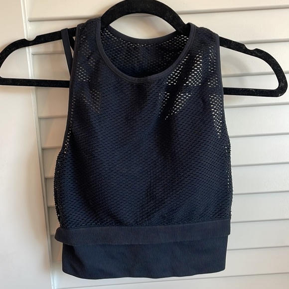 Black JoyLab Two Tiered Sports Bra with Mesh Detailing - Picture 11 of 12